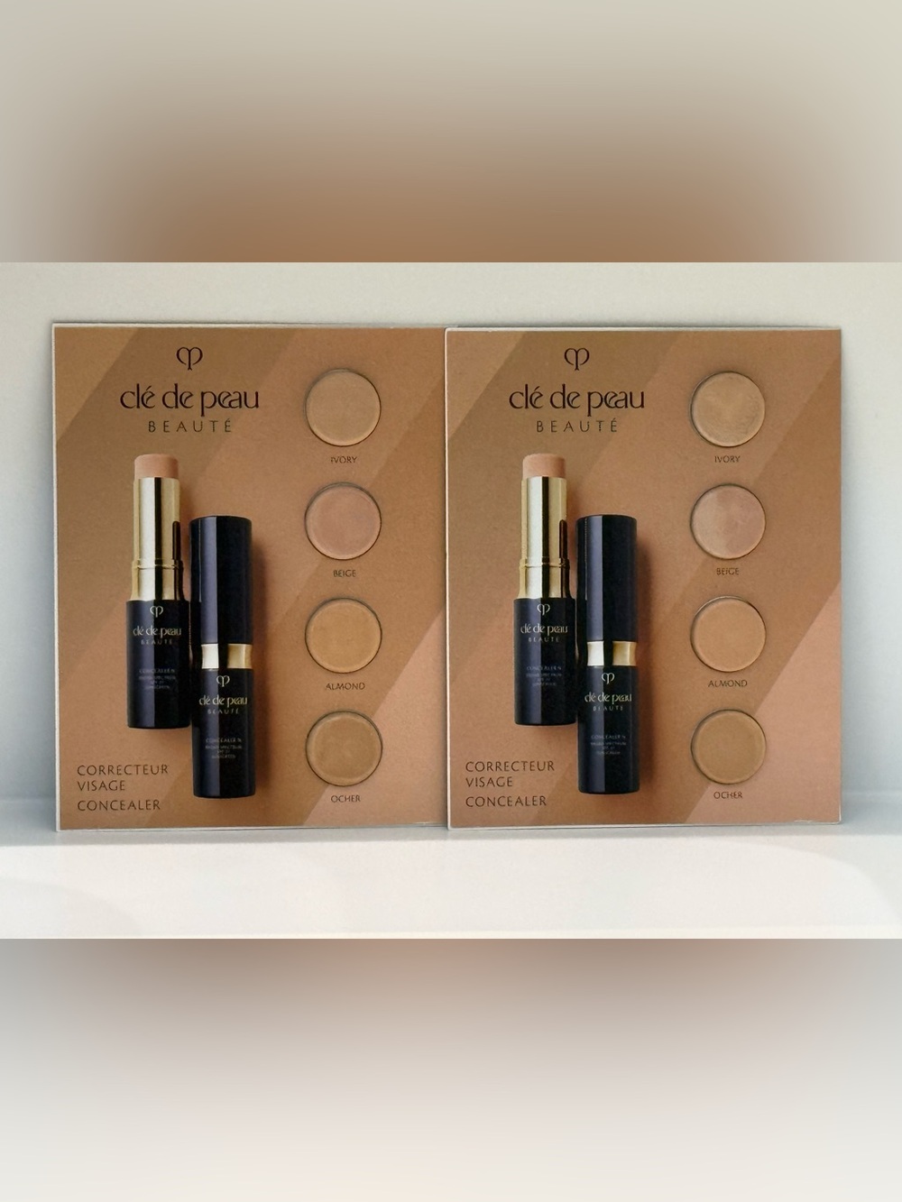 Lot of 2 CLE DE PEAU Concealer Samples SPF27 Ivory/Beige/Almond/Ocher .03oz X 8